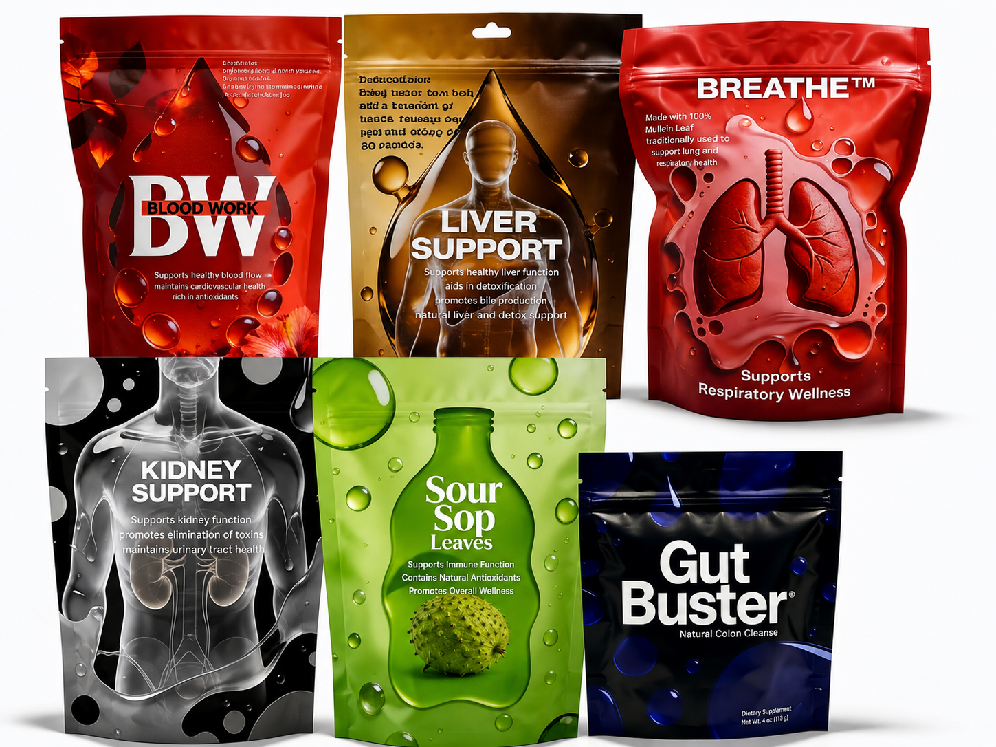 Organ Cleanse Collection - 6 Powerful Herbal Blends - 1 Complete Organ Support System