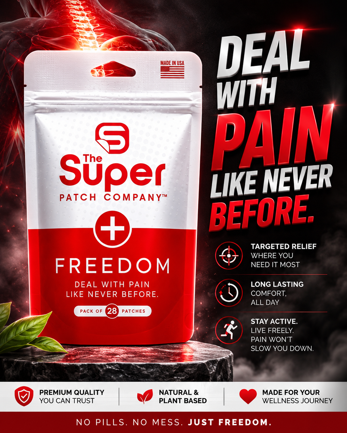 Freedom Patch – Stop Dealing With the Pain -  14 DAY SUPPLY